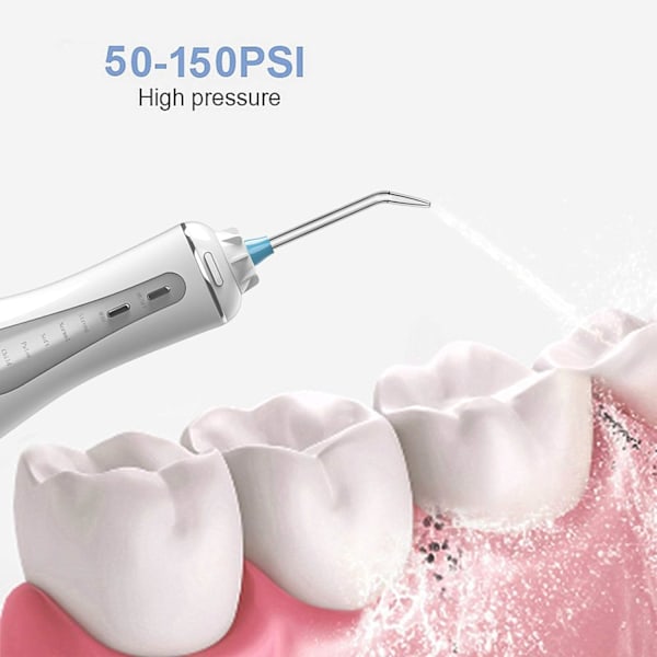 Oral Irrigator - 350 ml, 5 lägen, 4 timmars USB-laddning, 14-21 dagars användning, med ställ, grå