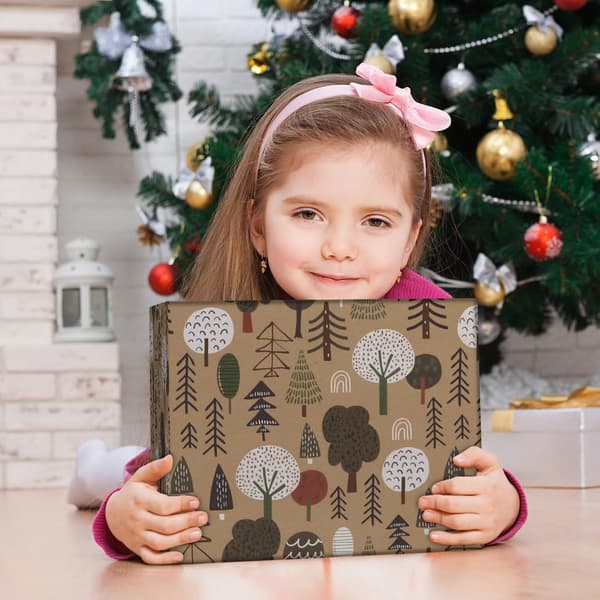 Presentpapper - 4 ark jul för vinterhelg jul, 27,6 * 19,7 tum (08)
