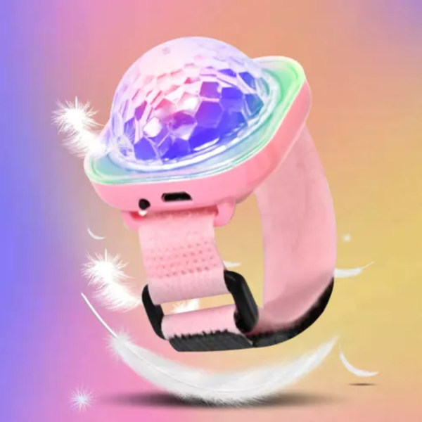 USB LED-scenljus, uppladdningsbar minir handledsdiscokula för dansfest Pink