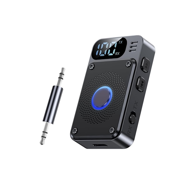Bluetooth-sender og -modtager til bil, 3,5 mm Aux-lydadapter Bluetooth 5.4 med LED-display og lydstyrkekontrol