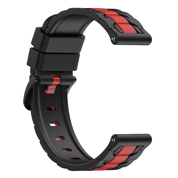 For Polar Ignite/Ignite 2/Unite 20mm Kædeformet Design Silikone Rem Dobbelt Farve Udskiftningsurrem Black Red