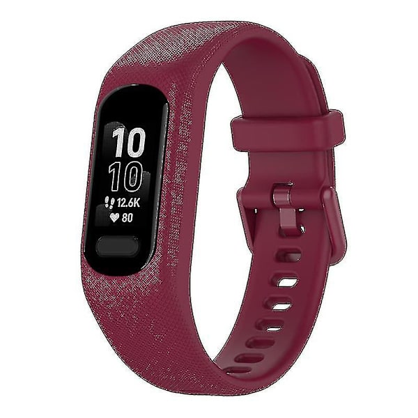 Slitstarkt mjukt silikonarmband med fodralsskydd handledsrem för GarminSmart 5 Wine red, Wine Red E GarminSmart 5