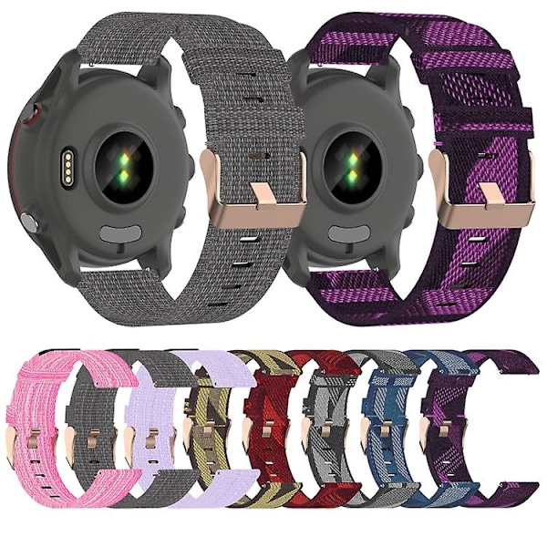 För Garmin Forerunner 255 22mm Vävda Nylon Klockarmband CIJ Grey