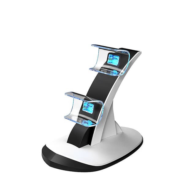 Opladerstation - Til Ps5 Controller, Dobbelt Controller, Ic Beskyttelse, Hurtig Opladning (Hvid)