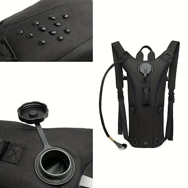 Tactical Hydration Pack -juomareppu 3L BPA-vapaalla juomarakolla (Musta)