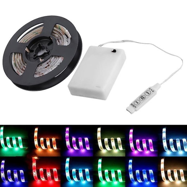 RGB LED-nauhavalot akkukotelolla vedenpitävä Craft Hobby Light 200cm