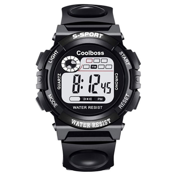 Watch Sport Barnklockor Silikonrem Vattentät LED Digital Watch För Barn Barn Student Flicka Pojke Armbandsur Klocka black