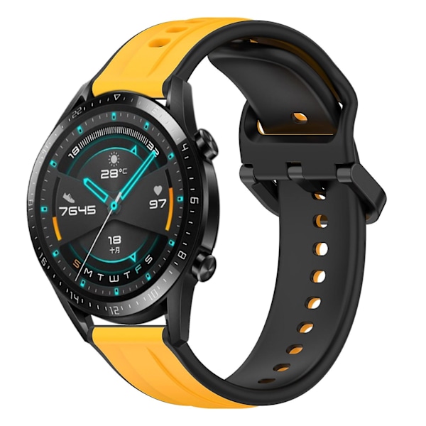 Konvex Loop Silikonarmband för Huawei Watch GT2 42mm Yellow Black