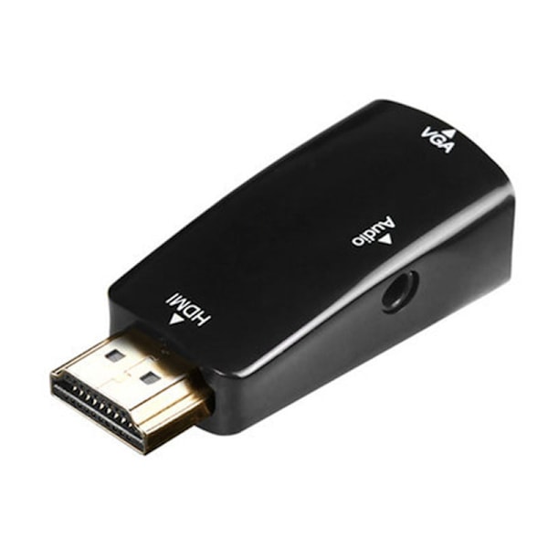 1080P HDMI til VGA Adapter, Videokonverter med Lydoutput