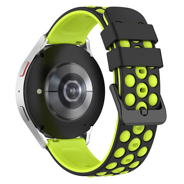 Til Garmin Venu 2 Plus/Venu Sq 2 Universal 20mm Blød Silikone Urrem Stort Hul Design Dobbelt Farve Urrem Black  Green