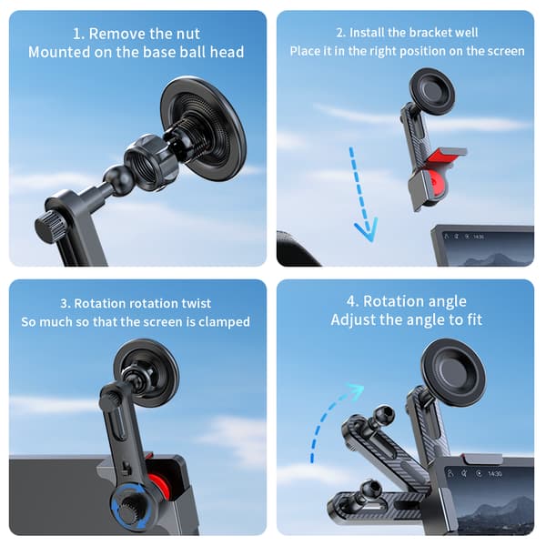 Magnetisk Biltelefonholder, Metalbase til Tesla Model 3/Y/Ford