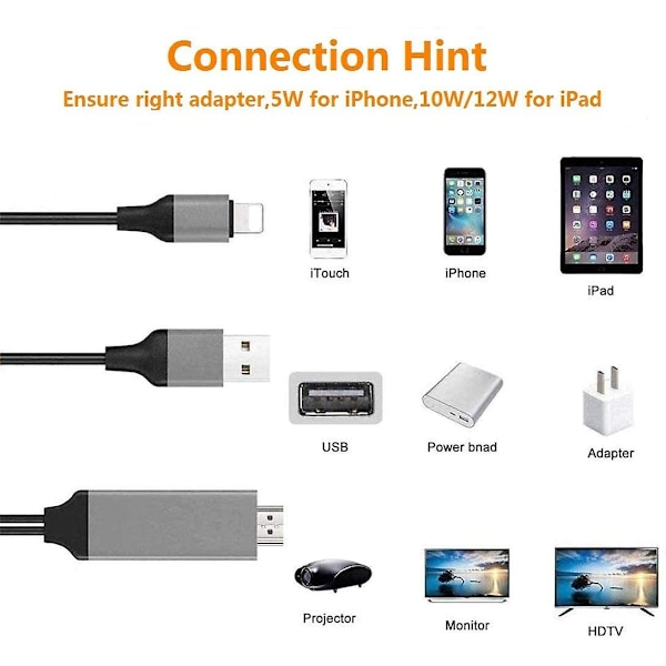 Lightning til HDMI-kabeladapter Black
