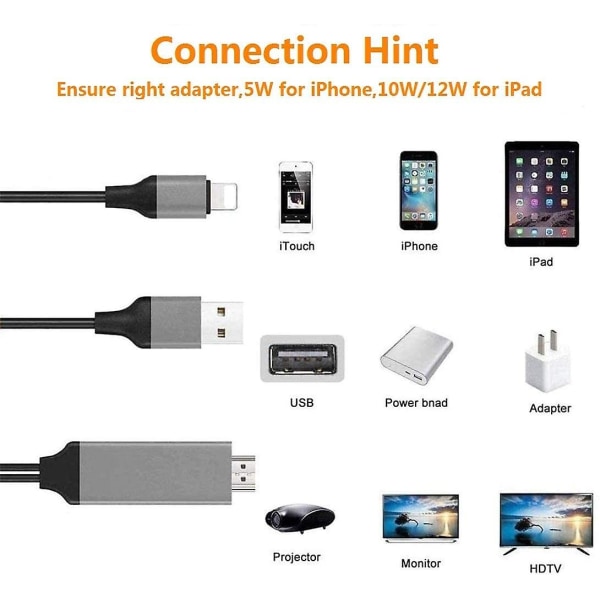 Lightning till HDMI-kabeladapter Black