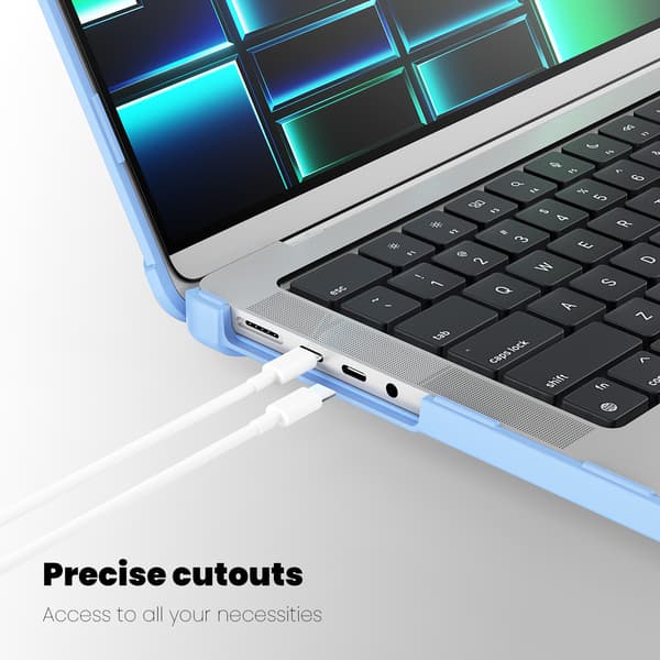 Etui til MacBook Pro 14 tommer (A3434/A3112/A2992/A2779), med foldbart stativ TPU (Navy Blå) Navy Blue A3434/A3112/A2992/A2779