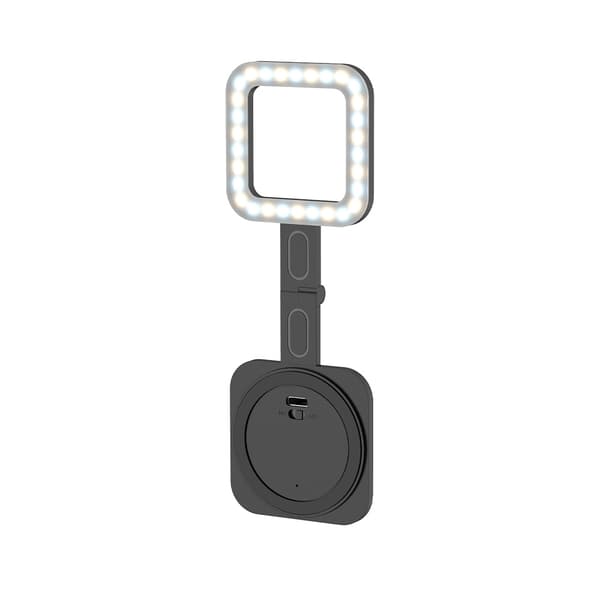 Magnetisk LED Selfie-lys til iPhone, lommestørrelse telefonfyldlys med 6 lystilstande (sort)