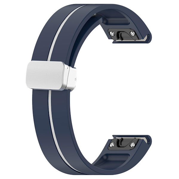 20mm kaksivärinen silikoninen magneettinen hopea solki ranneke Samsung Galaxy Watch 6/6 Classic/5/4 Midnight Blue White