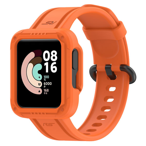 Passer til Redmi 1/Mi Watch Lite/Redmi 2/Mi Watch2 Lite Monokrom Silikon Integreret Urrem Orange Color