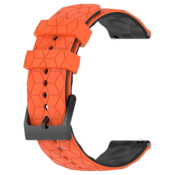 Klockarmband för Huami Amazfit GTR 4 46mm, fotbollsmönster tvåfärgat 22mm silikonklockarmband Orange Black D Garmin Forerunner 255