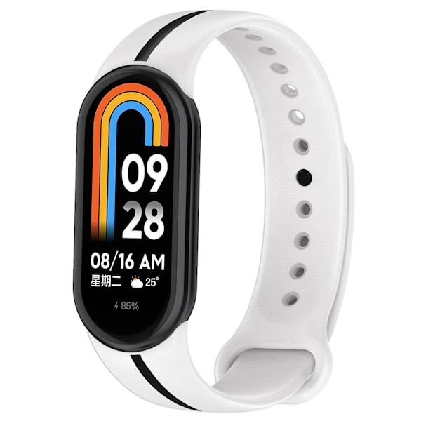 Myk silikonklokkebånd for Xiaomi Smart Band 8 tofarget justerbar håndleddsstropp med spenne/gul F Xiaomi Smart Band 8