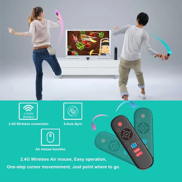 Air Fly Mouse W1 PLUS, 2.4G RF Gyroskopisk Sensor Infrarøde Læringsfjernkontroller