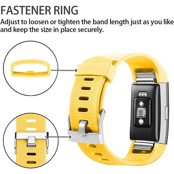 Udskiftningsbånd, der er kompatible med Fitbit Charge 2, Classic & Special Edition justerbare sportsarmbånd Small Lemon Yellow