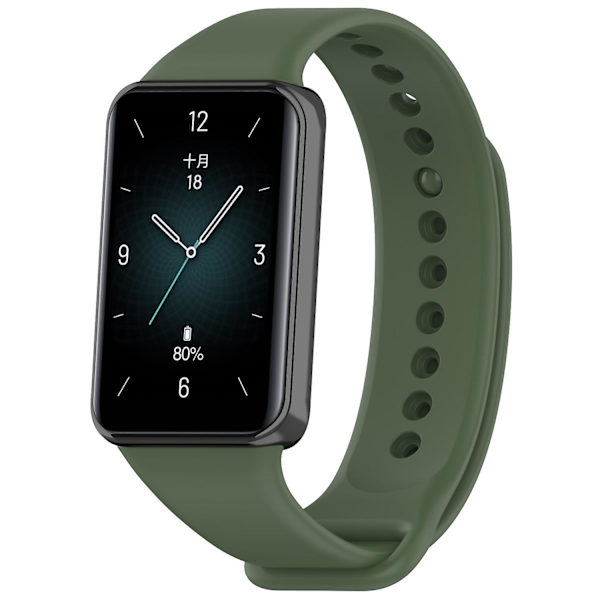 For Honor Band 9 Watch Band Soft TPU Justerbar Håndleddsrem - Mørkegrønn Dark Green