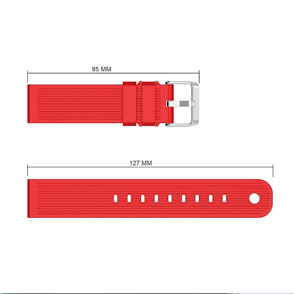 20 mm randigt texturerat silikonarmband för Garmin Vivoactive 3, justerbart ersättningsarmband Red E Garmin Vivoactive 3