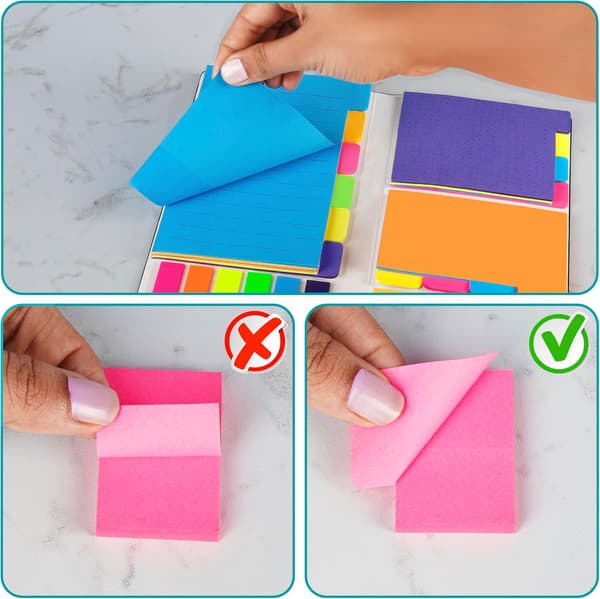 Notesblok - Journal Med Sticky Notes - 10 X 20,5 Cm