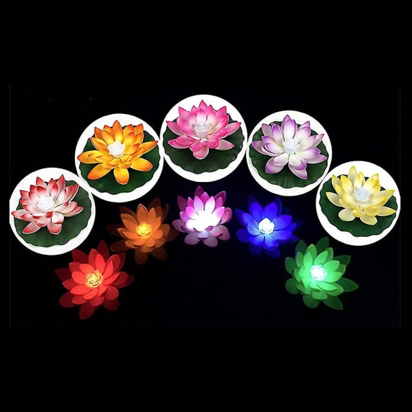 18/28 cm falsk Lotus Flower Led swimmingpool Havedam flydende blomsterlampe Jikaix [xh] Blue 18cm