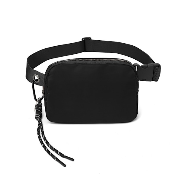 Unisex Mini Belteveske Med Justerbar Stropp Liten Lommeveske For Trening Løping Reiser Vandring Kamuflasje Svart