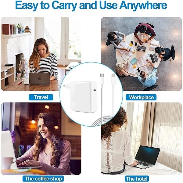 Lader for MacBook Air 2020/2019/ 2018 iPad Pro MacBook 96W USB C