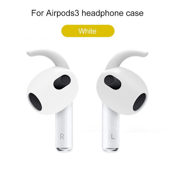 2022 Uutta Airpodille 3. silikonisuojakotelo, ihosuojat case Apple Airpodille white with ear