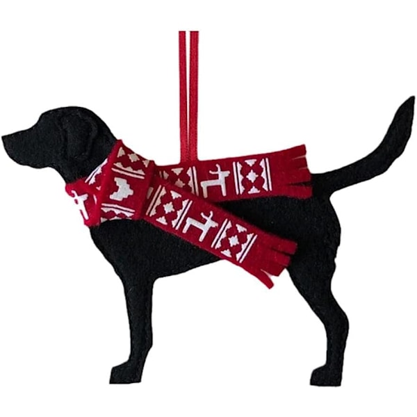 Julepynt, Sorte Retriever Gaver, Juledekoration til Hund, Jul B