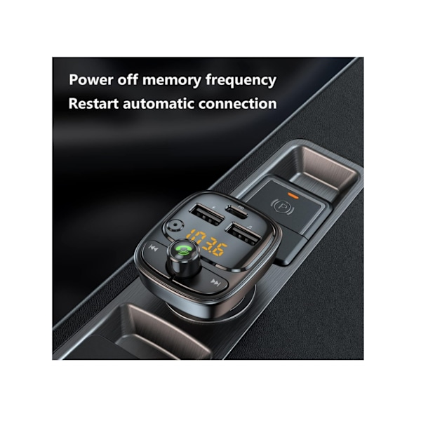 Biladapter FM Transmitter Bluetooth 5.3 Trådløs Radio Mp3 Afspiller Stereo Musik Audio Modtager til Håndfri Opkald 42W PD 30