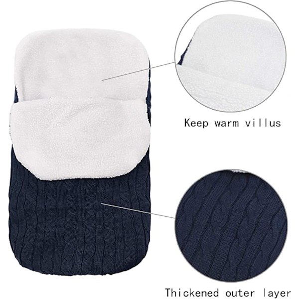 Nyfödd Babyfilt, Kuvertstil Stickad Sovsäck Lämplig För 0-12 Månader (Beige)