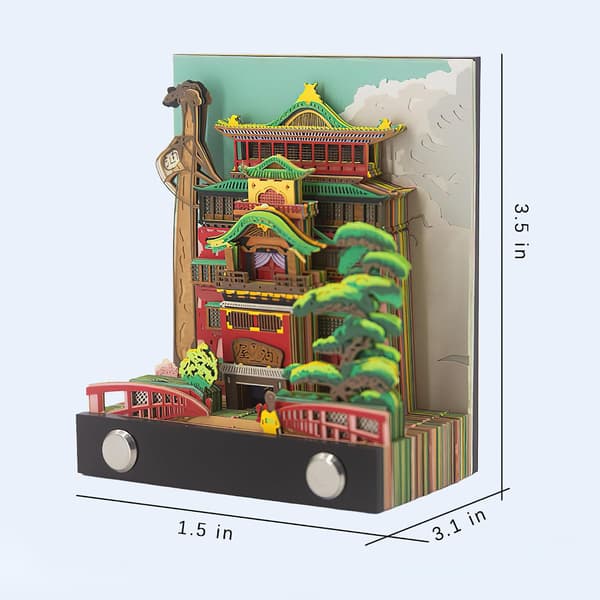 Notesblok - 3D DIY Memoblok, 170 Noter, Håndlavet Papirskulptur (Badeværelse)