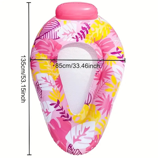 1 Stk. PVC Vanndråpe Mesh Basseng Flytemadrass Med Enkelt Trykt Design (Rosa)