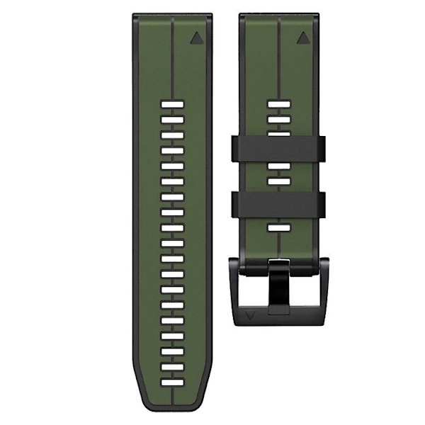 For Garmin Fenix ​​7x vertikale striper Tofarget silikonklokkebånd LUL Army Green Black