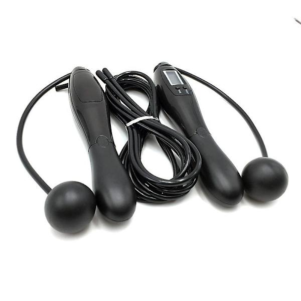 Trådlöst hopprep Smart Elektronisk räkning Hopprep Sladdlös och rep inomhus och utomhus Dubbelanvändning vajerhopprep Set (svart) black