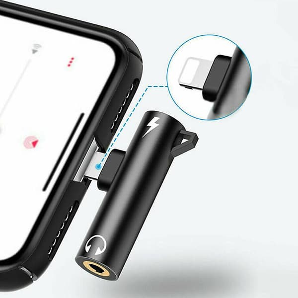 For Iphone 8 7 Plus X Lightning til 3,5 mm Aux hodetelefonlader Jack-adapter Red