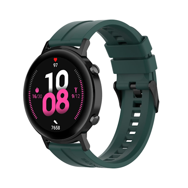 Huawei Watch GT 2 42mm:n ranneke mustalla soljella Dark Green