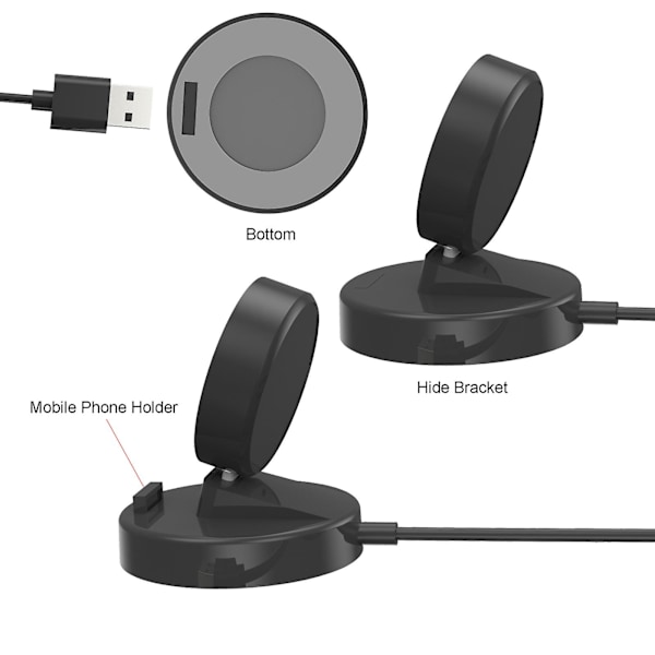 Strømadapter-opladerstativ Magnetisk USB-opladningskabel Dock-base til T1 RMW2102