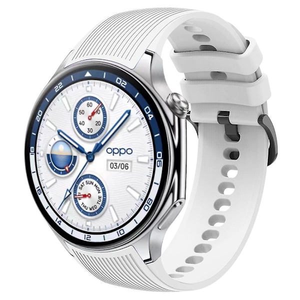 For Oppo Watch X udskiftning blød silikone rem justerbar urrem White