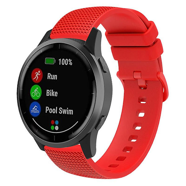 18mm Rutete Silikonurrem for Garmin Venu 3s / Forerunner 265s Red