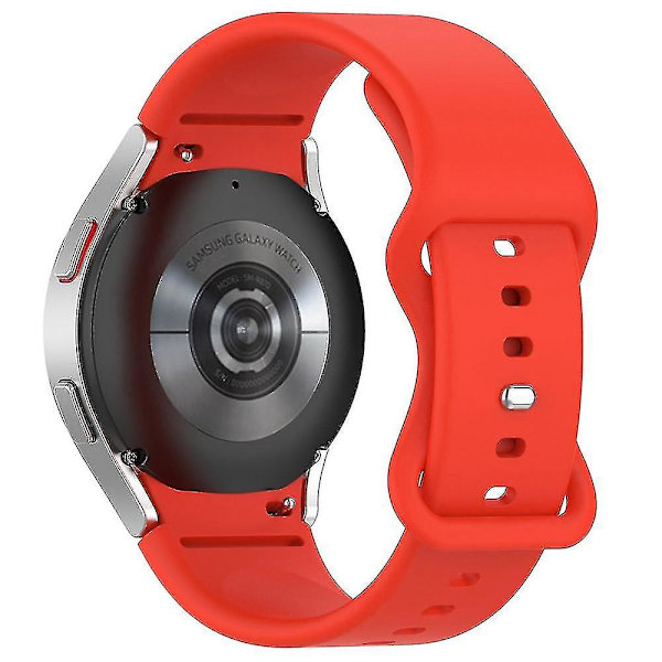 Til Samsung Galaxy Watch 4/Watch 4 Classic Watch Band 20mm Rem med Butterfly Spænde Red, Red E Samsung Galaxy Watch4