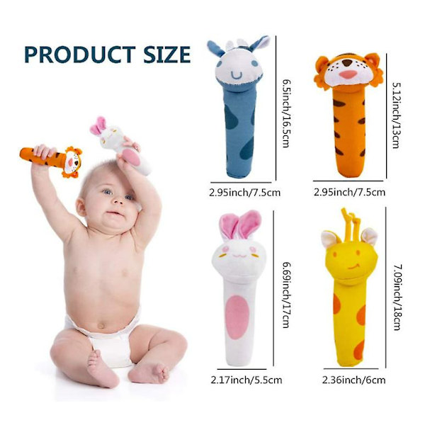 4 kpl helistinleluja, jotka sopivat baby käsiin, set, baby herätyslelu pinnasängylle tai rattaille, monivärinen opetuslelu, 3 kuukautta + (sininen)