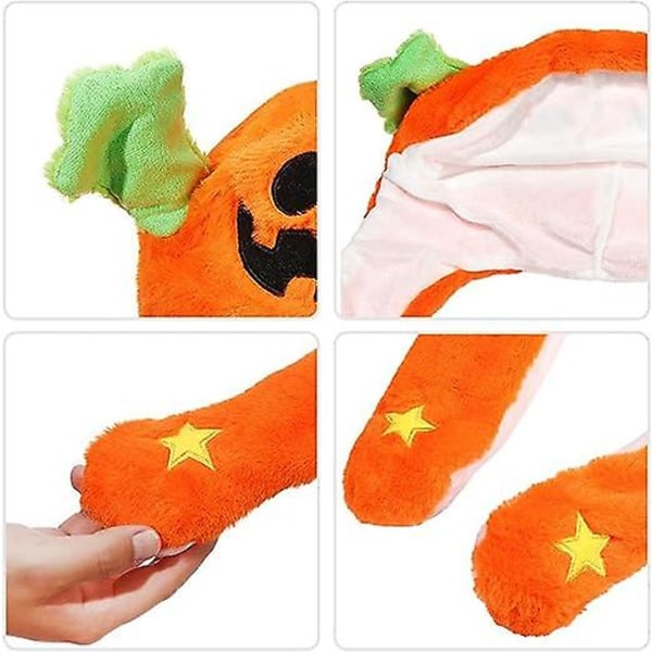 Suloinen hattu lyövät korvat Pehmohatut Eläin Cosplay-hattu Halloween, pääsiäinen, joulujuhla pukeutua lomahatut orange