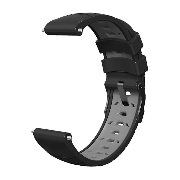 KLB-SSTXGJ-001 For Samsung Galaxy Watch3 45mm / Huawei Watch Ultimate Trapezoidal Silicone 22mm Watch Band Black Grey