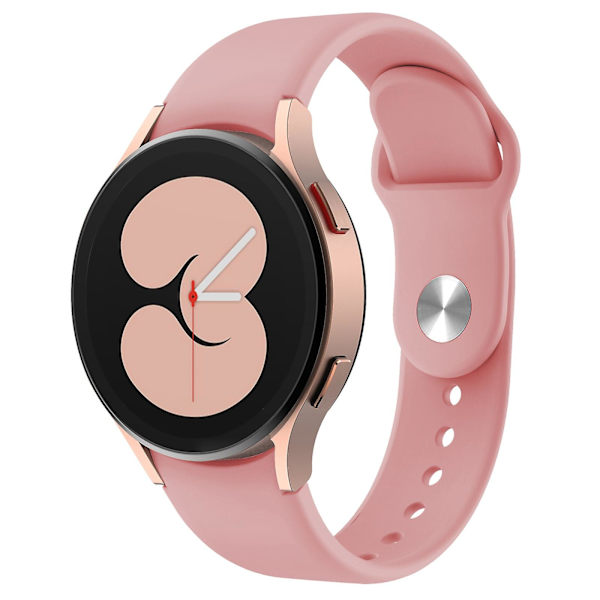 Samsung Galaxy Watch4 40mm/44mm/ Watch4 Classic 42mm/46mm pikalukitusranneke Silikoni rannehihna 20mm Vaihdettava ranneke painikkeella Rose Pink