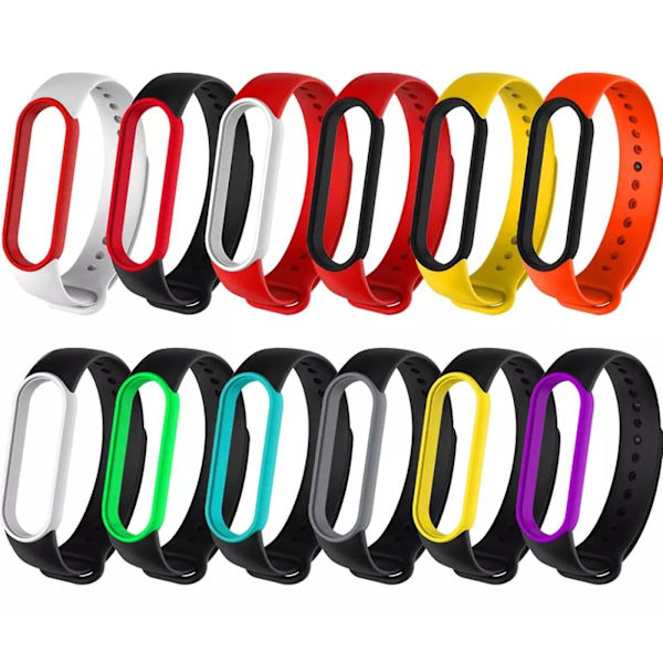 Silikoniranneke Xiaomi Mi Band 6 (CA8856) White Red